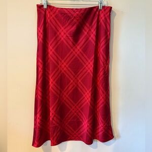 J. Crew Vibrant Red Plaid A-Line Skirt